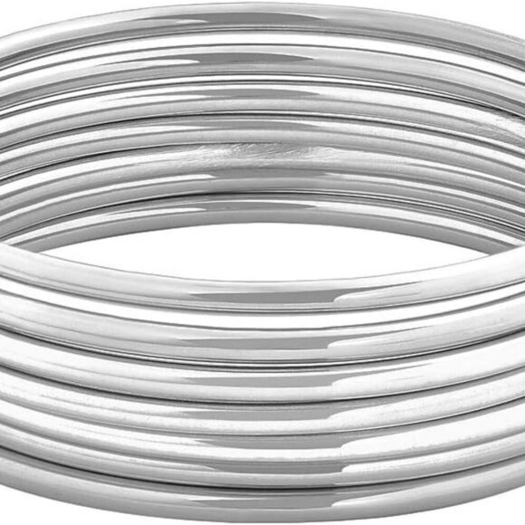 Glossy Thin Round Bangle Bracelet Set for Women, Set of 7 - Picture 1 of 6